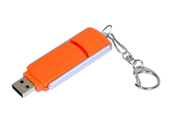 USB 2.0- флешка промо на 16 Гб с прямоугольной формы с выдвижным механизмом