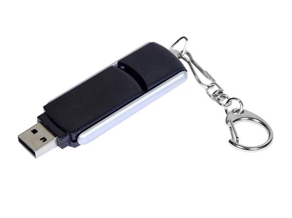 USB 3.0- флешка промо на 64 Гб с прямоугольной формы с выдвижным механизмом