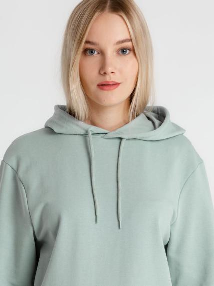 Толстовка с капюшоном унисекс Hoodie, серо-зеленая, размер XS