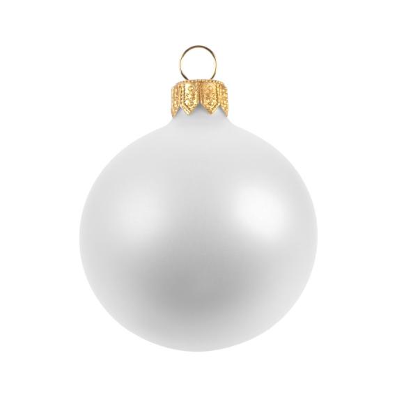 Елочный шар Gala Matt в коробке, белый, 6 см