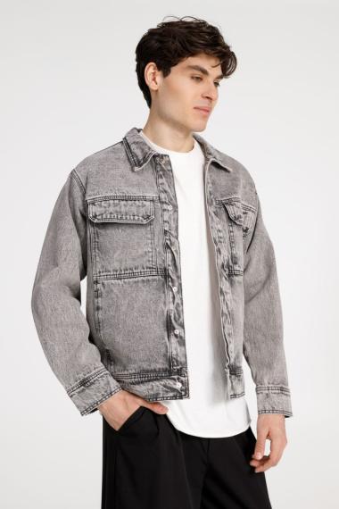 Куртка джинсовая O2, серая, размер XL/XXL