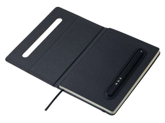 Блокнот А5 «NotaBene» с металлической шариковой ручкой и подставкой для телефона