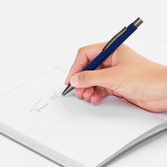 Ручка шариковая Atento Soft Touch, темно-синяя