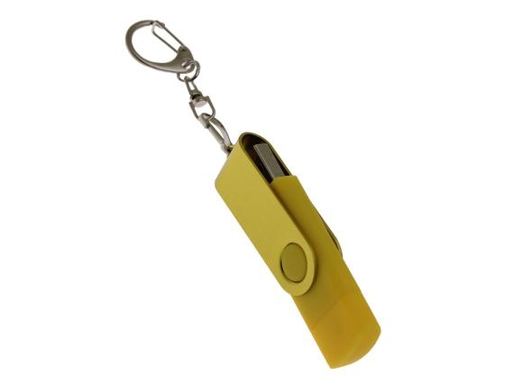 USB 2.0- флешка на 64 Гб с поворотным механизмом и дополнительным разъемом Type-C