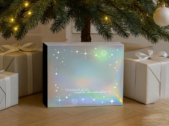 Подарочная коробка с голографическим шубером «Aurora», XL