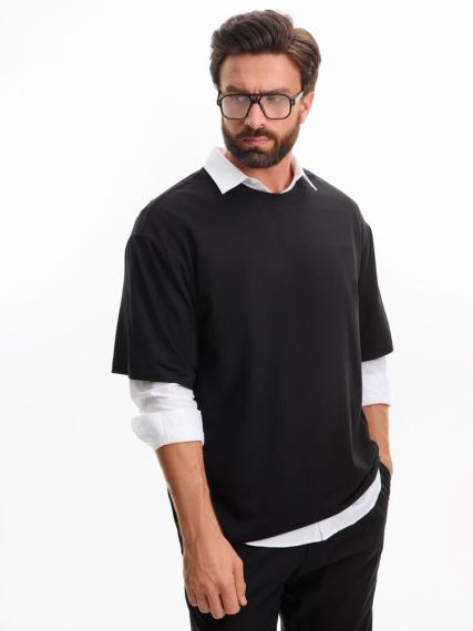 Футболка оверсайз унисекс Lavinia, черная, размер XL/XXL