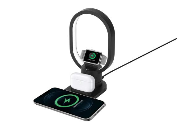 Беспроводная зарядная станция 4-в-1 «Portal» c лампой, 15 Вт