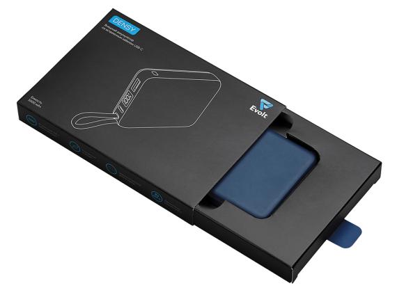 Внешний аккумулятор со встроенным кабелем USB-C «Дэнси», 5000 мАч