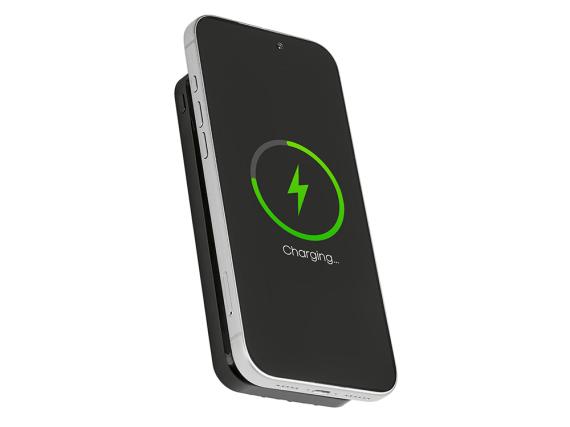 Магнитный беспроводной внешний аккумулятор со встроенными кабелями «Мэни», 10000 мАч