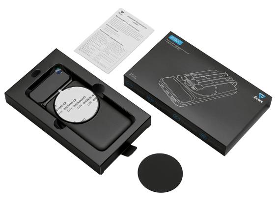 Магнитный беспроводной внешний аккумулятор со встроенными кабелями «Мэни», 10000 мАч