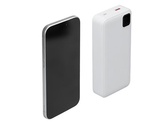Внешний аккумулятор со встроенными кабелями «Фрэйм Про», быстрая зарядка, 20000мач