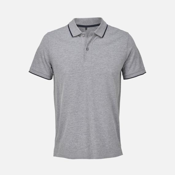 Рубашка поло унисекс Palermo, серый меланж с темно-синим