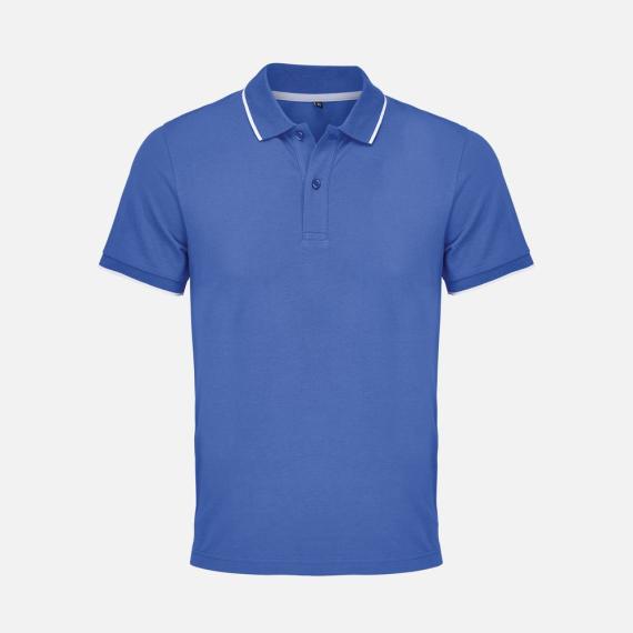 Рубашка поло унисекс Palermo, ярко-синяя с белым