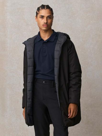 Куртка-парка унисекс Reverse, черная, размер XXL