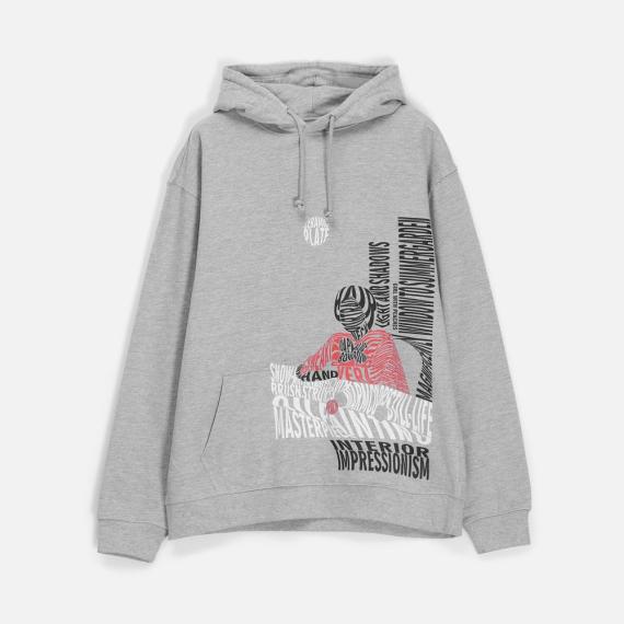 Худи унисекс Condor, серый меланж, размер 5XL