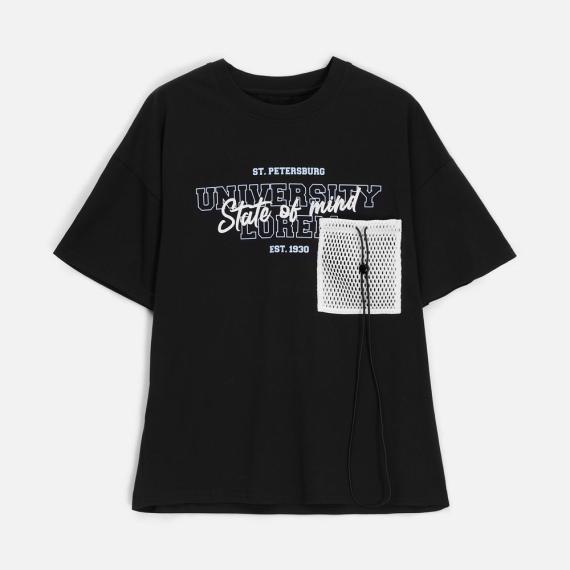 Футболка унисекс T3, черная, размер M/L