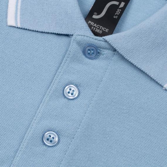 Рубашка поло мужская с контрастной отделкой Practice 270, голубой/белый, размер XXL