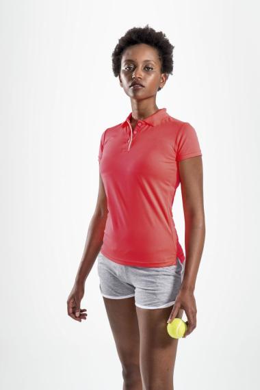Рубашка поло женская Performer Women неоново-коралловая, размер S